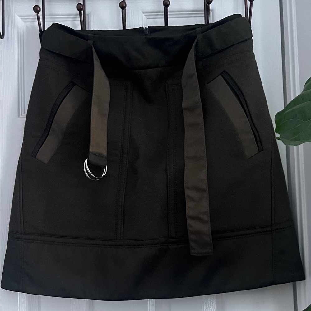 White label Hugo Boss lined Olive green Elegant Skirt